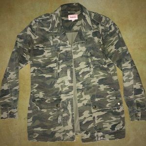 Oversized Distressed Camo Jacket